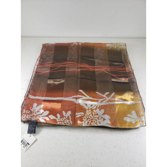 Long Wrap Fall Colors Scarf 60x13.5 Silk Feel 100% Polyester Scarf NWT - Picture 2 of 3